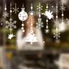 Adesivi per decalcomanie per finestre con fiocchi di neve bianchi Albero di Natale Decorazioni per il paese delle meraviglie invernali Ornamenti per feste
