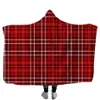 Plaid Hooded Sherpa Blanket 150*130cm Kids Winter Plush Shawl Couch sofa throw Fleece Wrap Apparel Cape Cloak Swaddling LJJA3371-11