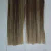 40 pcs Bande Dans Remy Extensions de Cheveux Humains Double Dessiné Cheveux Raides Invisible Peau Trame PU Bande Sur Les Extensions De Cheveux 200G