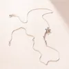 Funkelnde Kleeblatt-Anhänger-Halsketten, authentischer Sterlingsilber-Hochzeitsschmuck für Damen und Mädchen mit Originalverpackung für Pandora-CZ-Diamant-Halsketten-Set