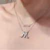 Vittguldkubik av högsta kvalitet Zirconia Womens A-Z Inledande brev Pendant Choker-kedja Halsband Bling Diamond Födelsedagsmycken gåvor till hustru