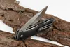 High quality Small Flipper Folding Knife 8Cr13Mov Drop Point Satin Blade G10 / Rosewood Handle Ball Bearing EDC Pocket Knives