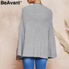 Beavant O-Neck stickade kappa kvinnor tröja casual plus storlek streetwear pullover jumpers eleganta höst vinter damer tröjor