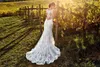 Eddy K 2019 웨딩 드레스 섹시한 스파게티 스트랩 레이스 Appliques Garden Bridal Gowns 스윕 기차 인어 웨딩 드레스 Roves de Mariée