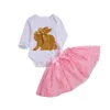 Baby Mädchen Kleidung Sets Goldene Kaninchen Mädchen Strampler Dot Röcke 2PCS Set Osterhase Prinzessin Strampler Kinder Outfits Kinder kleidung DHW1986