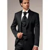 Nouveau Haute Qualité Un Bouton Noir De Mariée De Mariage Smokings Peak Lapel Groomsmen Hommes Costumes De Dîner (Costume + Pantalon + Gilet + Cravate) 549