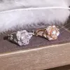 Bague en diamant péridot en or 14 carats en forme de fleur rose pierre précieuse de fiançailles Bizuteria Anillos De bijoux Diamante anneaux mystiques 2019 J190714608011