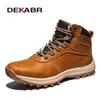 DEKABR 2019 Winter Genuine Leather Ankle Snow Men Boots With Fur Plush Warm Men Casual Boots High Quality Waterproof