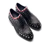 Ręcznie robione nity Oxfords wysokiej jakości mężczyźni Derby buty krowy skórzane buty biznesowe
