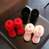 어린이 소녀 눈 부츠 솔리드 귀여운 공주 두꺼운 플러시 플러시 슬립 온 신발 면화 아이 1-3 세 겨울 신발