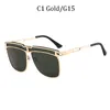 2020 mode métal cadre lunettes de soleil hommes carré mode lunettes pour femmes dégradé lentille lunettes de soleil Vintage Gafas Oculos mâle