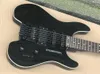 Guitarra elétrica sem cabeça fábrica com hardware preto, ligação preta, captadores SSH, pode ser personalizado