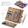 Caseme008 Magnetische Lederen Portemonnee Case Rits Afneembare Afneembare Cover voor Samsung S10 S20 S21 S22Plus S23Ultra