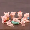 2pcs/lot Piggy Story Micro Landscape Resin Crafts Small Decoration Keychain Accessories Dolls 12 Zodiac Pigs