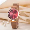 Populärt modemärke Kvinnor Girl Rose Gold Color Metal Steel Band Magnetic Buckle Style Quartz Wrist Watch Di 03346P