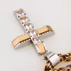 316L rostfritt stål mode jewlery byzantinsk box länk kedja halsband kors pendants för män kvinnor hip hop tillbehör k3590