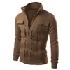 Color Pure Mens Jacket Slim Fit Projetado Lapela Cardigan Moda Casual Comerble Zipper Casaco Quente Casaco