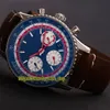 V9F Üst B01 AB01212B1C1X1 Pan Am Special Edition ETA A7750 Otomatik Chronograph Erkek İzle İki yönlü rotasyon Bezel Spor Kronometre Saat