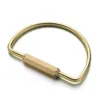 Fashion- Lettering Keychains Unisex Pure Handmade Copper Keyrings Simple Brass Car Key Chain Ring Holder Men Women K353