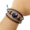 12 Horoskop Constell Armband String verstellbar Galaxy Snap Button Wrap Armbänder Charme Frauen Kinder Modeschmuck