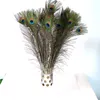 50pcs / lot 80-90cm casamento Decor Simulação partido da pena do pavão Detalhes Natural Feather Decoração Acessórios Sala de exibição