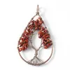 Groothandel 12 stks Natuurlijke Amethist Tree of Life Hangers Crystal Gems Zilveren Mode Nationale Stijl Unisex Hanger Kettingen Gratis Verzending