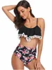 Costume da bagno bikini a vita alta firmato nappa Maillot De Bain stampato Lotus costumi da bagno Fission Costume floreale Da Bagno Donna costume da bagno B5307