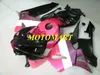 Motorcykel Fairing Kit för Honda CBR600RR F5 05 06 CBR600 RR CBR 600RR 2005 2006 ABS Rosa Black Fairings Set + Presenter HB25