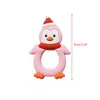Baby Teether Cartoon Penguin Modeling Silicone Molar Stick Infant Bite Chew Appease Teeth Gel for Girls Boys 3 Colors