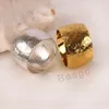 Todo ouro prata guardanapo titular tambor em forma de metal guardanapo fivela anéis el festa de casamento decorações de mesa suprimentos db1726863