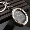 100pcs lotto metallo fotogramma foto portachiavi di portata rotonda a forma quadrata catena chiave BPPLE Keyring logo fai -da -te per regali amanti Keyrings 311b