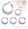 New Arrival ! Septum Clicker Nose Rings CZ Gem Nose Piercing 316L Stainless Steel Body Jewelry Size 1.2mm