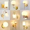 Creative Bedroom Lights Wall Mounted Gold Glass Aisle Balcony Wall Lights Multi-style Indoor Wall Lighting Bulb Included