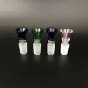 14 milímetros 18 milímetros de Vidro Grosso Bong Slides Bacia Com Handle Funnel Masculino Hourglass Acessórios de Fumo da tubulação de água Bongs Bowls