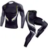 Maillots de course 2021 Sport costume hommes à manches longues t-shirts pantalon Compression ensemble musculation Rashguard Gym Fitness survêtements1