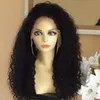 180% densité noir crépus bouclés cheveux synthétiques dentelle perruques longs crépus bouclés synthétiques avant de lacet perruques pour les femmes noires