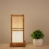 Japan Style Bamboo Table Lamp Handmade Wood Desk Light Hotel Cafe Bistro Bar Restaurant Sitting Room Bedside Creative Wooden Lighting