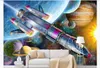 Foto Benutzerdefinierte 3D-Wand Tapeten-moderne handgemalte Cartoon Raum-Universum-Rocket-Kind-Raum-Hintergrund Wandmalerei