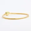 Conjunto de pulseiras de coração de diamante CZ banhado a ouro amarelo 18K para Pandora 925 Silver Snake Chain Bracelet for Women Wedding Jewelry