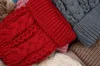 冬の厚い二重層カラフルな雪の帽子のウールのニットビーニーハット女性男性のヒップホップキャップB277のための人工的なアライグマの毛皮のポンポム