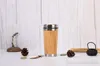 Многоразовый бамбуковый стакан на 450 мл. Стакан из нержавеющей стали. Индивидуальная бутылка для воды. Дорожная кружка с двойными стенками и вакуумной изоляцией.