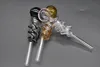 Newest design double spiral glass oil burner pipe High quality thick heady Pyrex glass straight oil tube smoking pipe