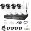 4CH 1080P HD Wireless NVR Kit P2P 720P Indoor Outdoor IR Night Vision Segurança 1.0MP IP CCTV Camera Wifi Sistema CCTV