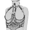 Svart Öppet Bröst Braunderkläder, Lås ner Läder Midja Cincher Korsett med Spiked Krage, SM Bondage Jacka Vuxen Sexleksaker för kvinnor