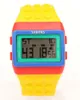 Fashion SHHORS LED Watches Plastic Popular Digital Watch Candy Night Light Up Flashing Waterproof Unisex Rainbow Alarm bracelet Watches