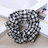 Scrunchies Headwear Plaid Wide Hair Tie Ropes Elastic Hair Rubber Hairband Girls Ponytail Holder Scrunchy Hair Accessories 18 Designs DW4584