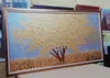 Couteau peint à la main peinture à l'huile d'arbre d'or sur toile grande palette peintures 3D pour salon moderne abstrait mur art photos9760124