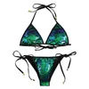 Zaful Bikini 2020 여성 Squinch Scrunch Butt String 비키니 세트 스스로 넥타이 고삐 Shinning Sequins Swimsuit Low Waisted Swimwear