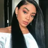 Perruque Lace Frontal Wig 360 transparente brésilienne, cheveux naturels, lisses, sans colle, 13x4, pre-plucked, pour femmes noires, 6550320