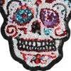 Halloween stor paljett skalle broderi patch väska sy på applikation dekorativa klädtillbehör200a